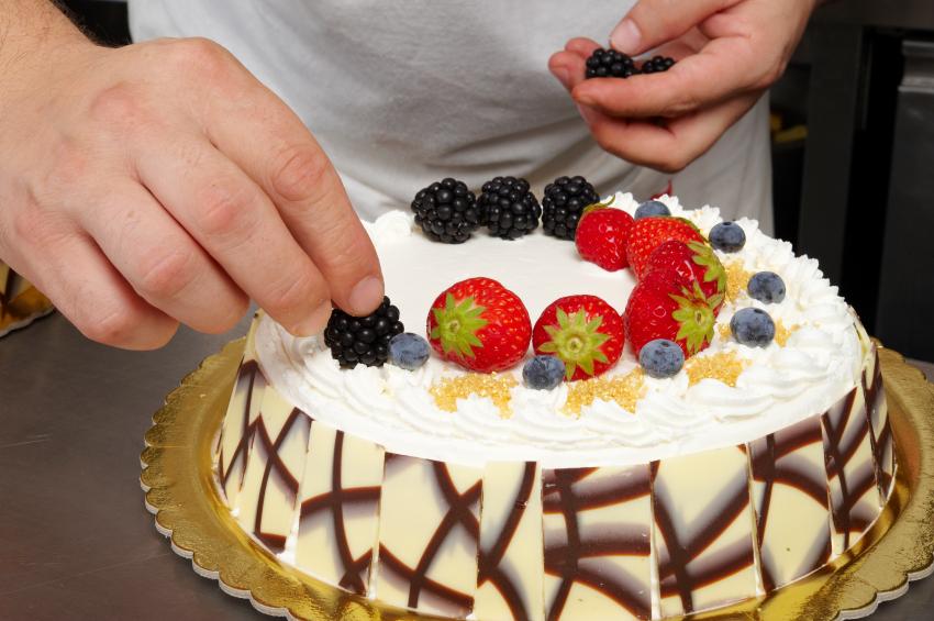 Decorating Cake with Fruit