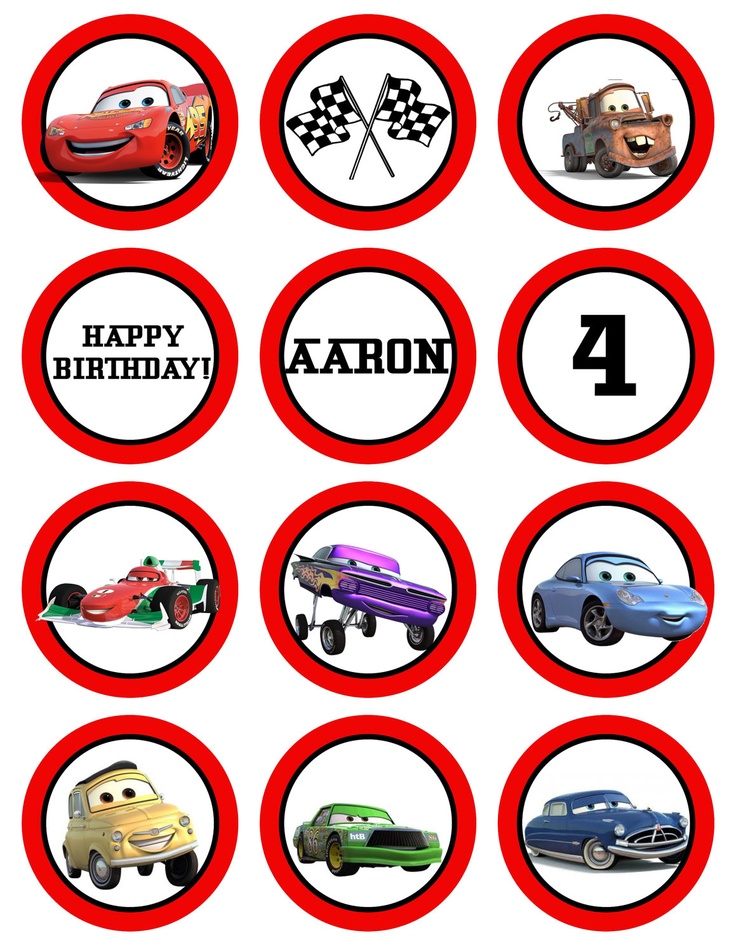 Disney Cars Cupcake Toppers Free Printables