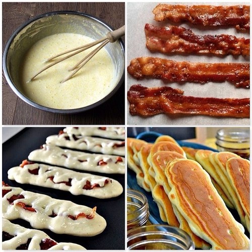 8 Photos of Pancakes With Bacon Inside