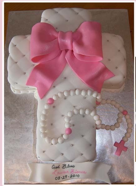 Girl Baptism Cross Cake