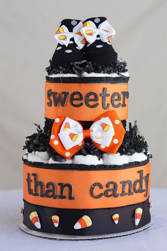 Halloween Baby Shower Diaper Cake