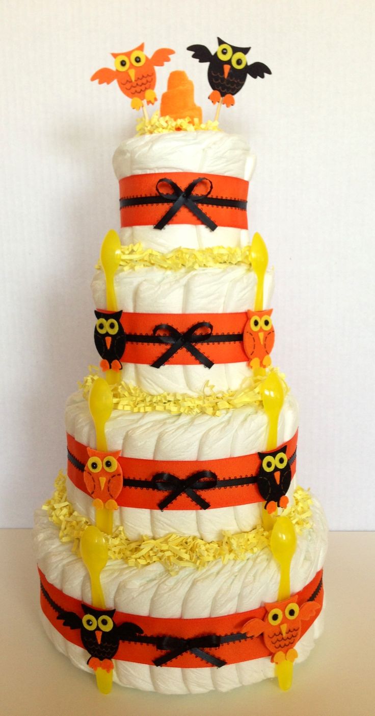 Halloween Owl Diaper Cake