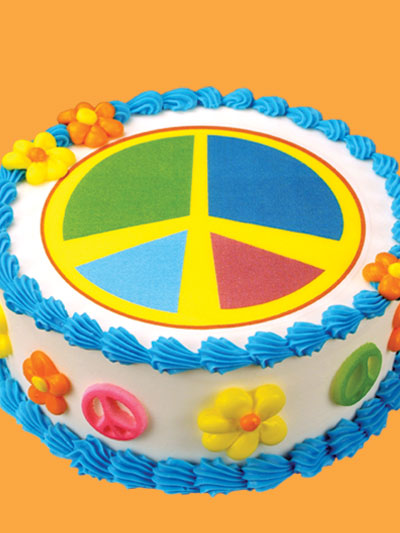 Happy Birthday Peace Sign Cake