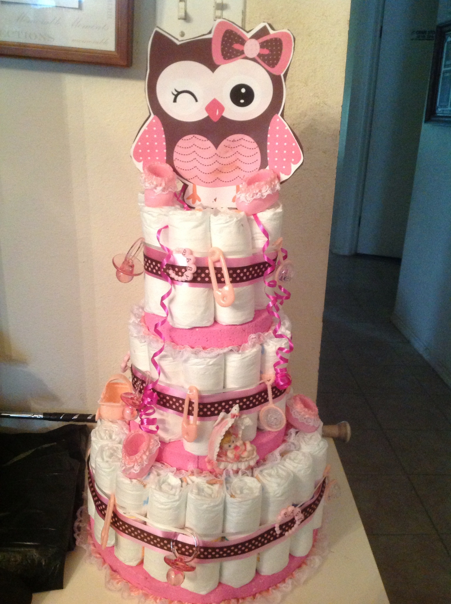 Homemade Baby Shower Diaper Cake