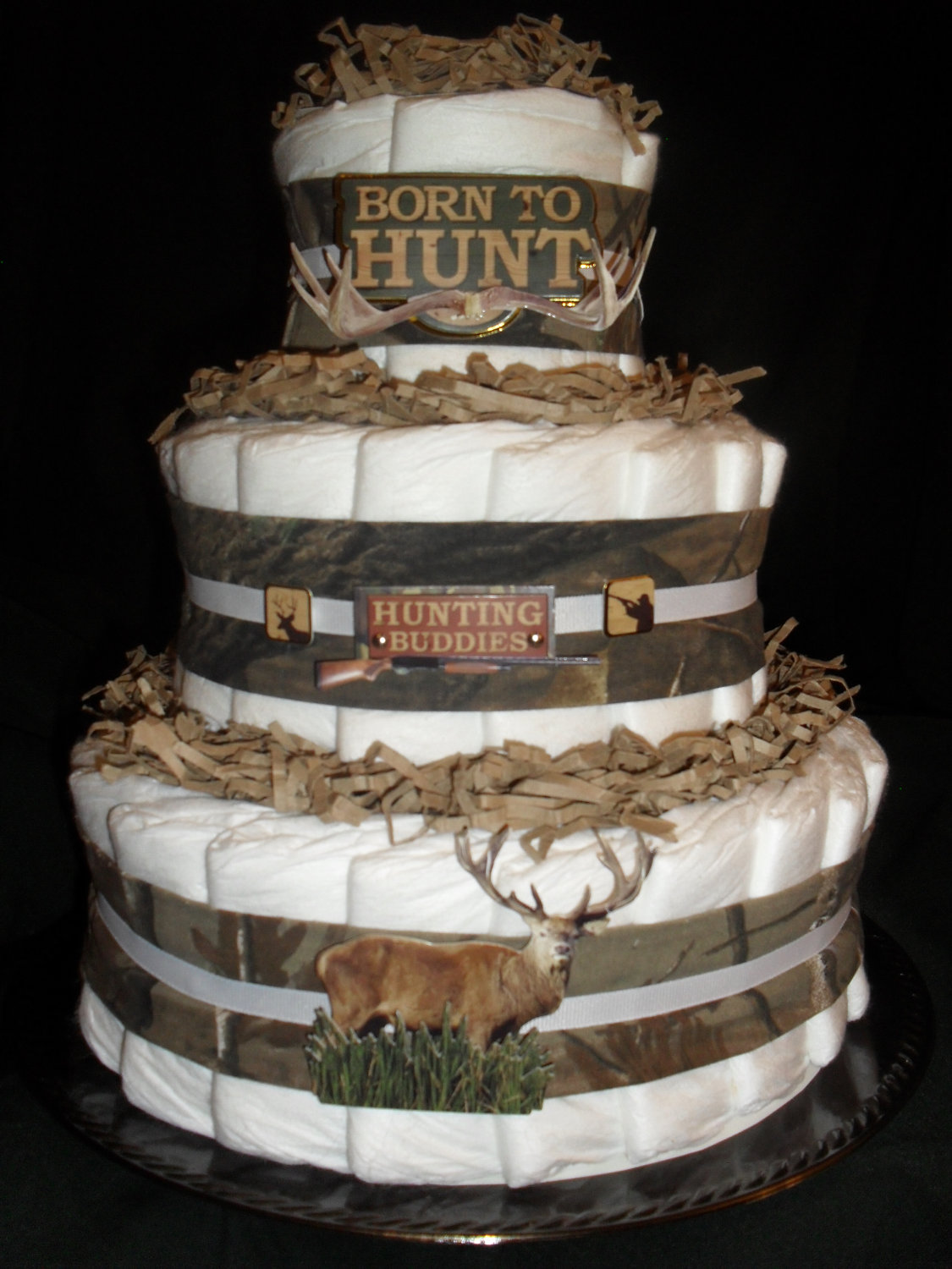 Hunting Camo Baby Diaper Cake