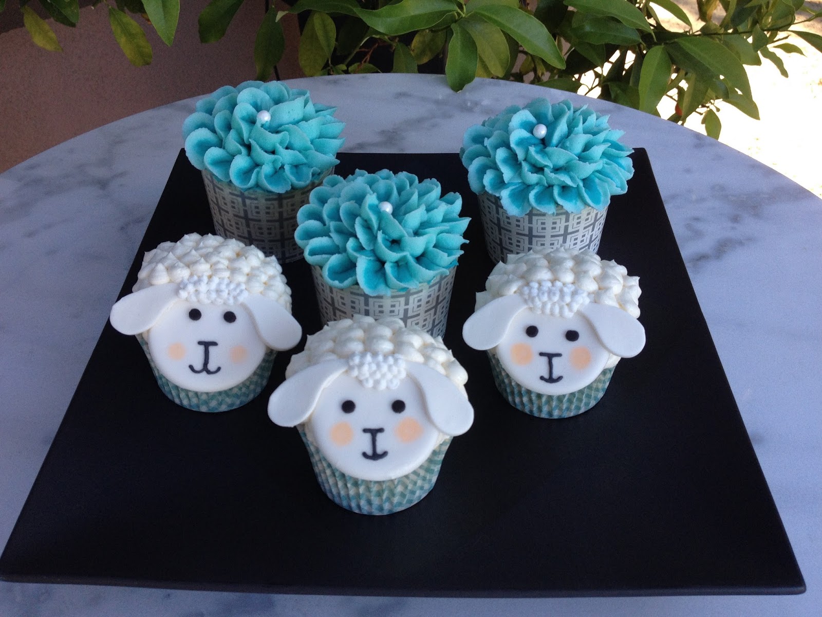 Lamb Themed Baby Shower Boy Cupcakes