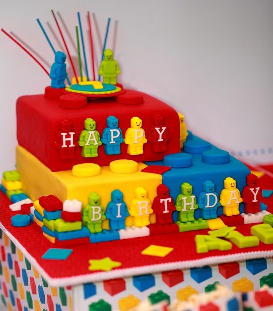 LEGO Themed Birthday Party Cake