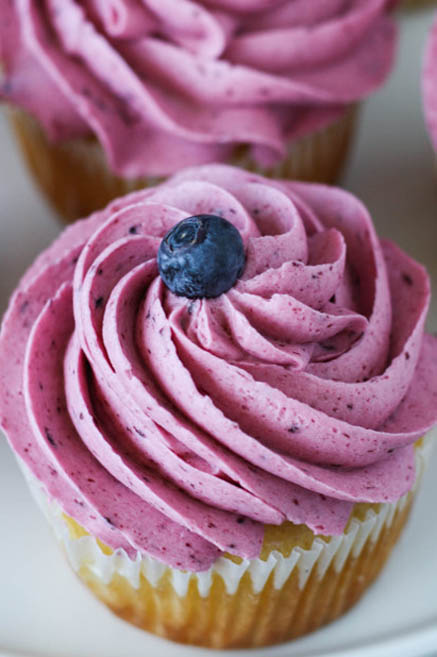 Lemon Blueberry Cupcakes with Buttercream Frosting