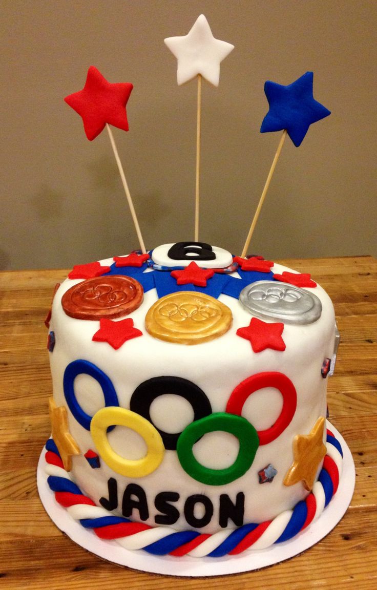 Olympic Themed Birthday Cake