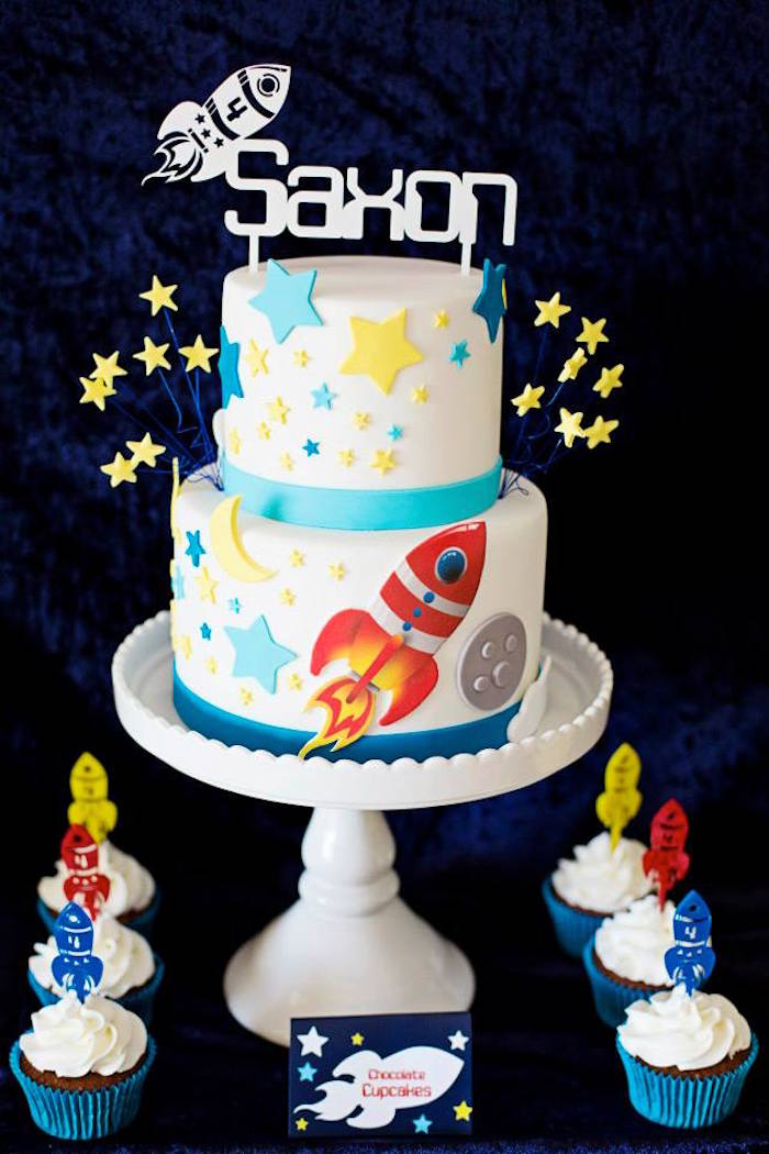 Outer Space Birthday Party Cake