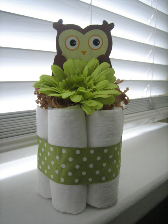 Owl Baby Shower Diaper Cake