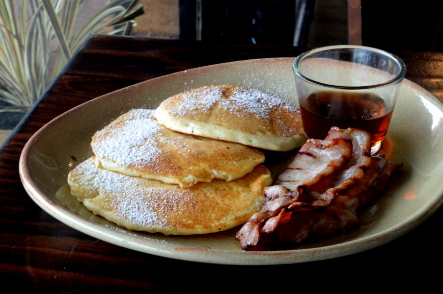 Pancakes with Syrup and Bacon