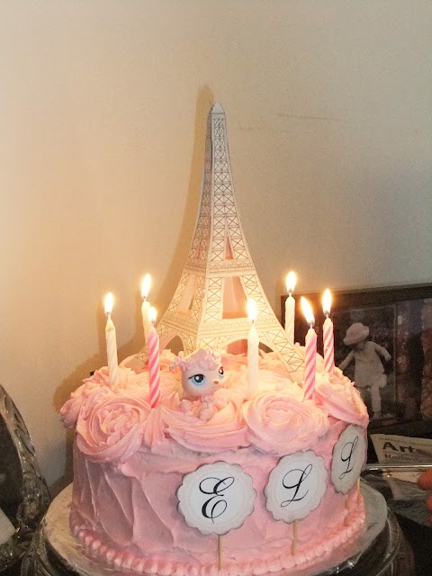 Paris and Pink Poodle Birthday Cake