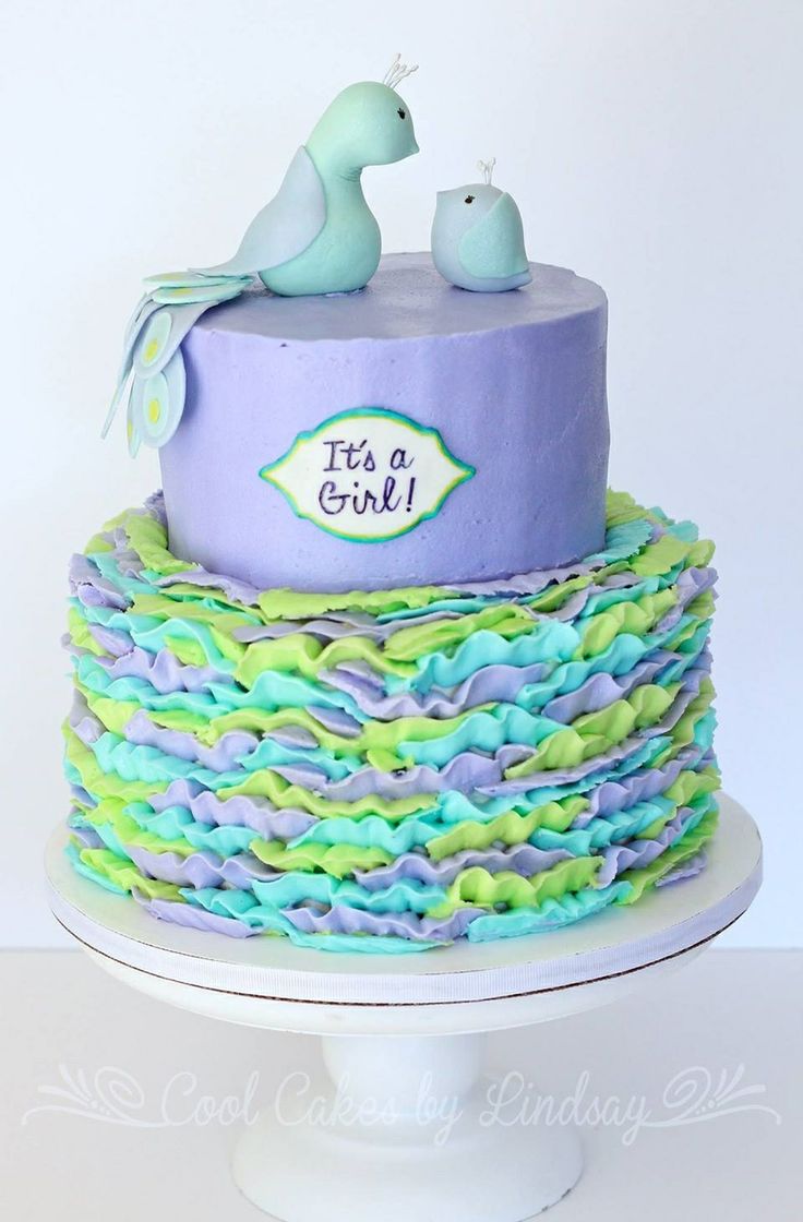 Peacock Baby Shower Cake