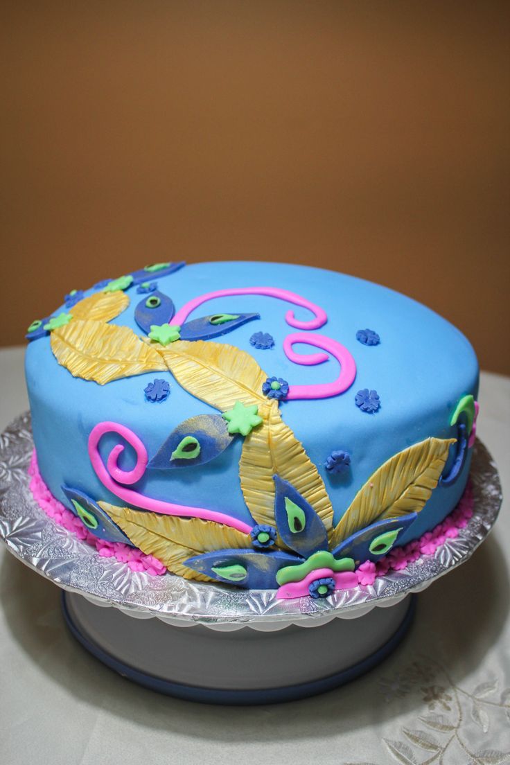 Peacock Baby Shower Cake