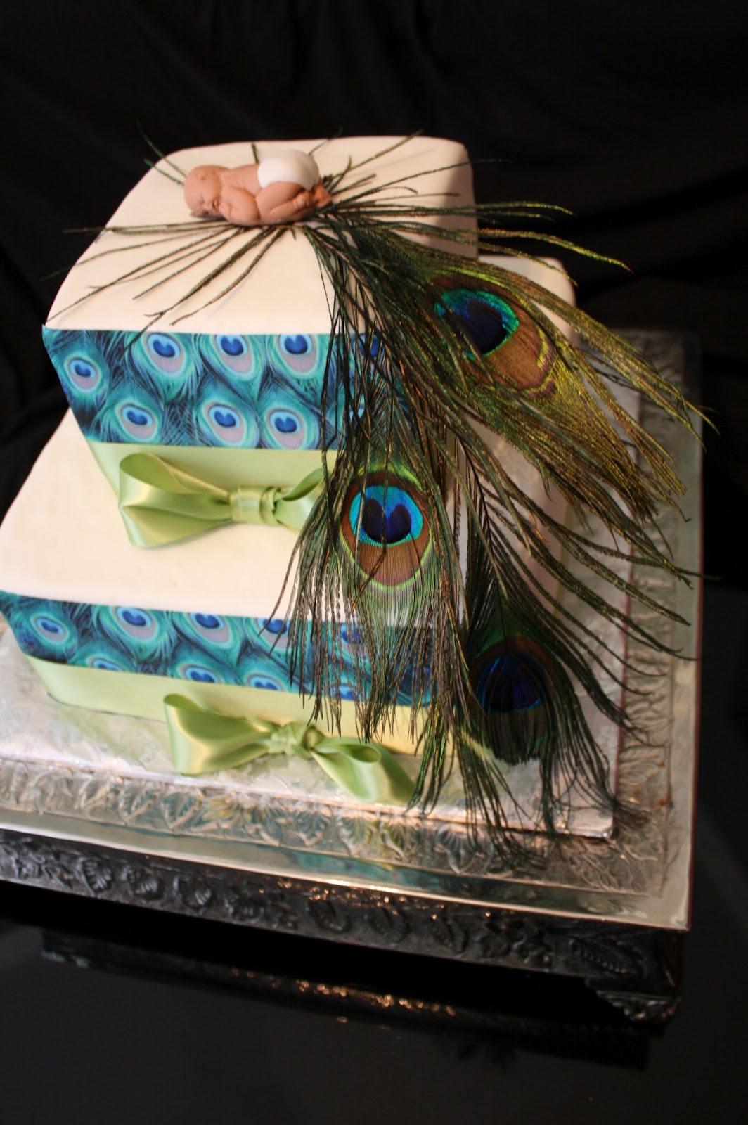 Peacock Theme Baby Shower Cake