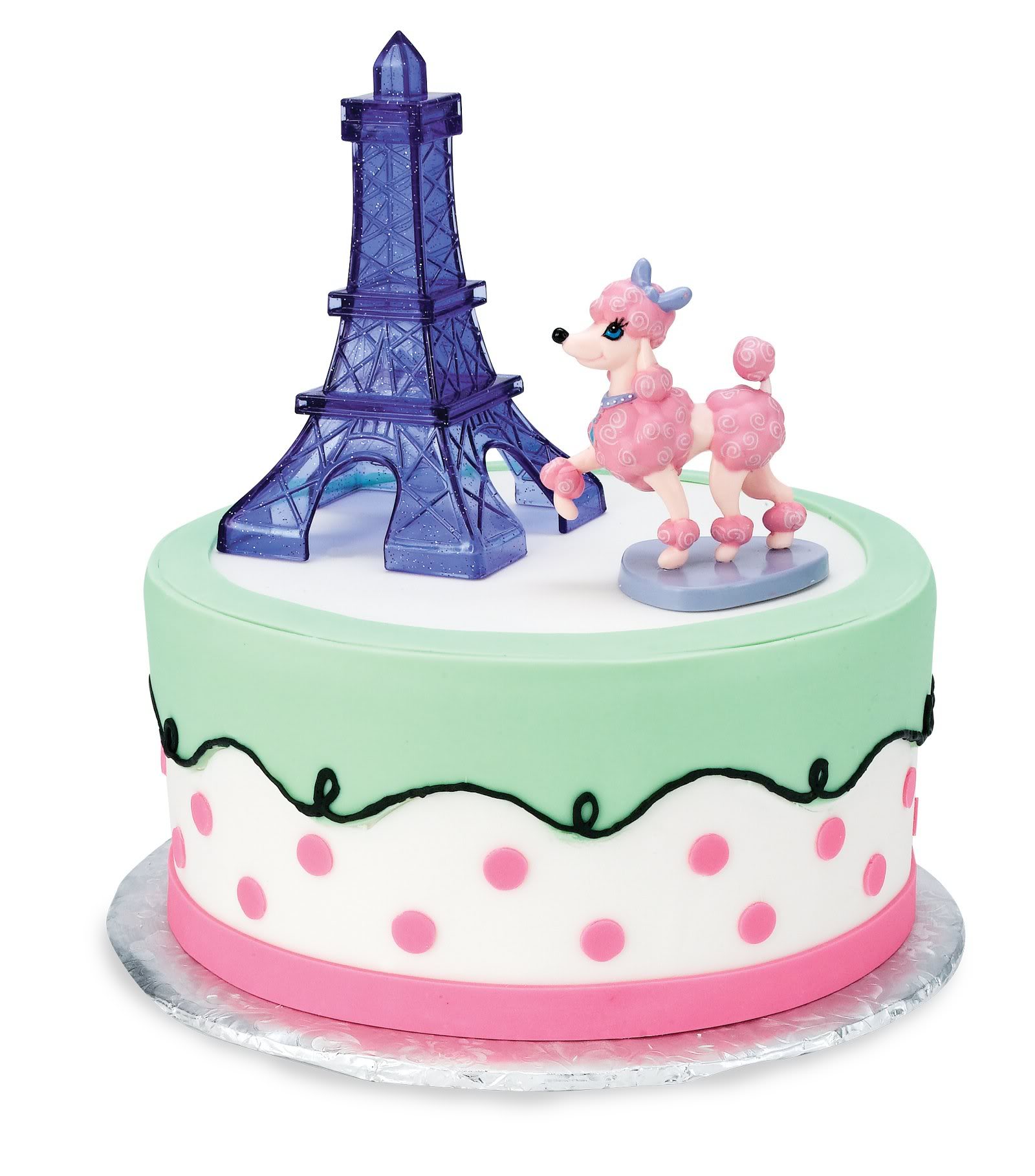 Pink Poodle Paris Cake Topper