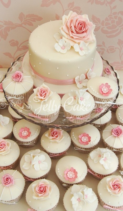 12 Pink Cupcake Wedding Cakes Photo Pink Cupcake Wedding Cake