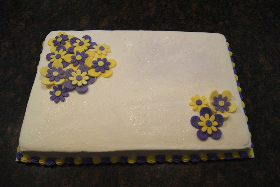 Purple Flower Sheet Cake