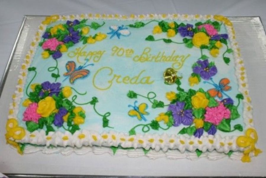 Spring Flowers Sheet Cake