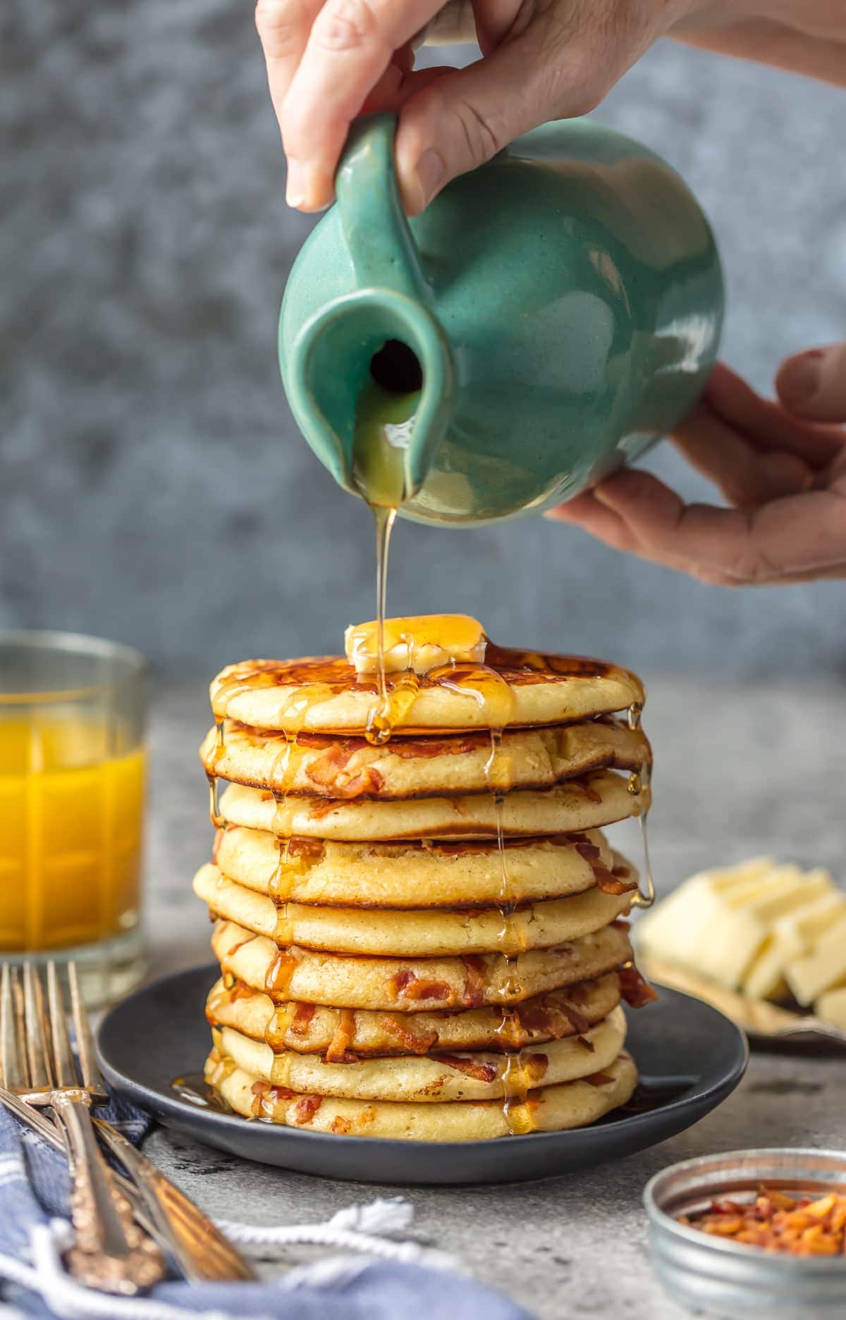 Stuffed Pancakes with Bacon