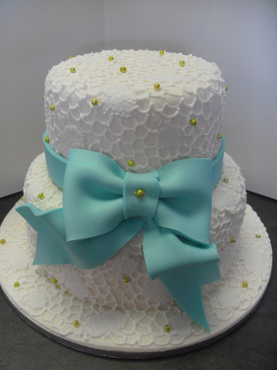 Turquoise and Gold Wedding Cake