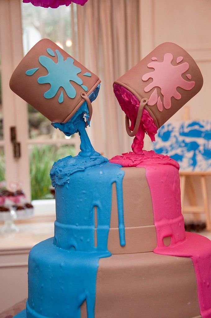 10 Photos of Baby Gender Reveal Party Cakes