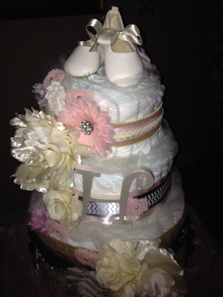 Vintage Baby Shower Diaper Cake