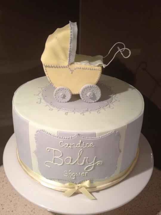 Vintage Pram Baby Shower Cake