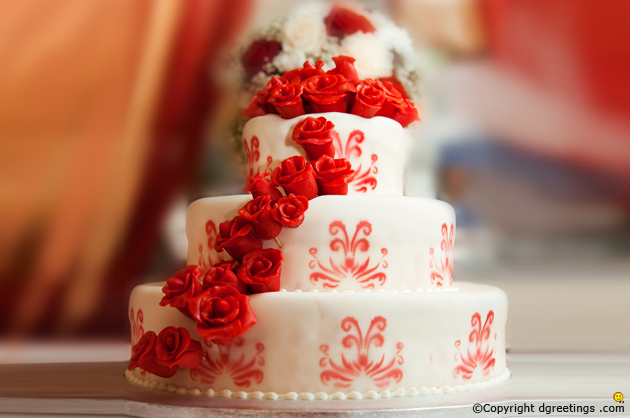 Wedding Anniversary Cakes with Roses