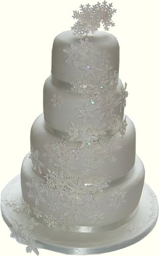 Winter Snowflake Wedding Cake