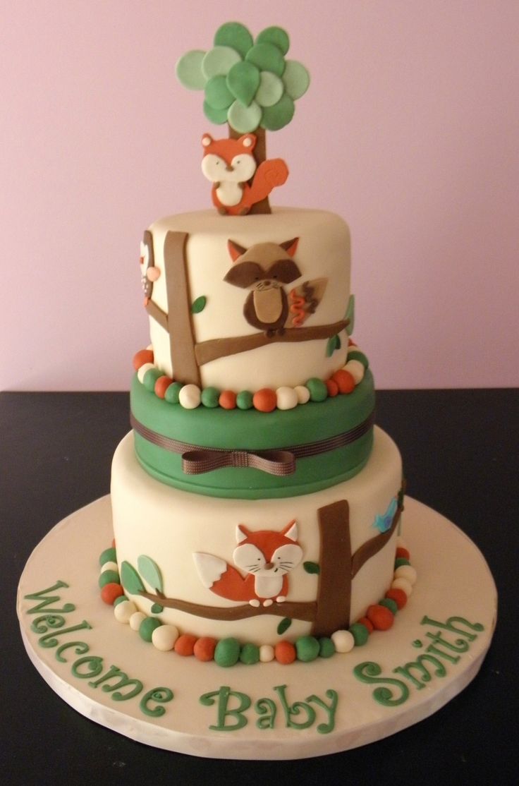 Woodland Baby Shower Cake