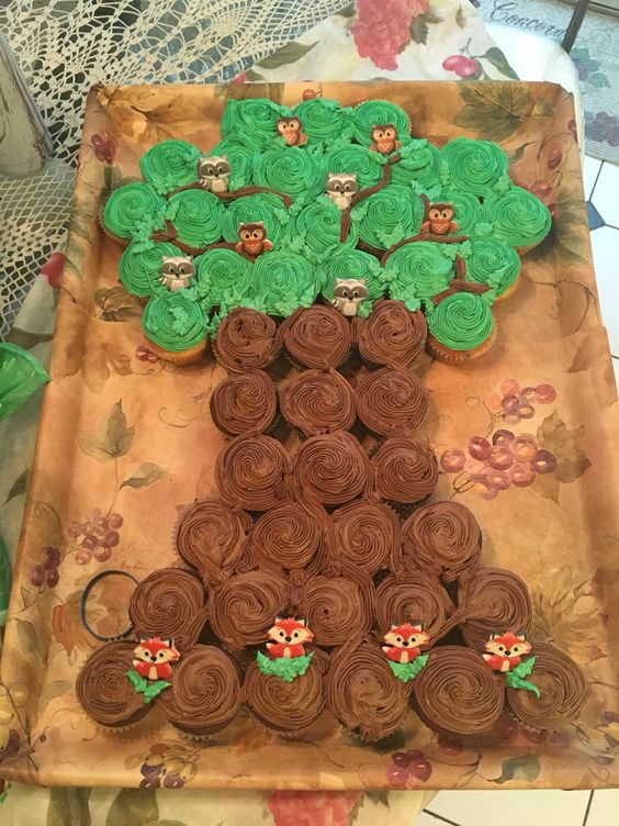 Woodland Creatures Baby Shower Cupcakes