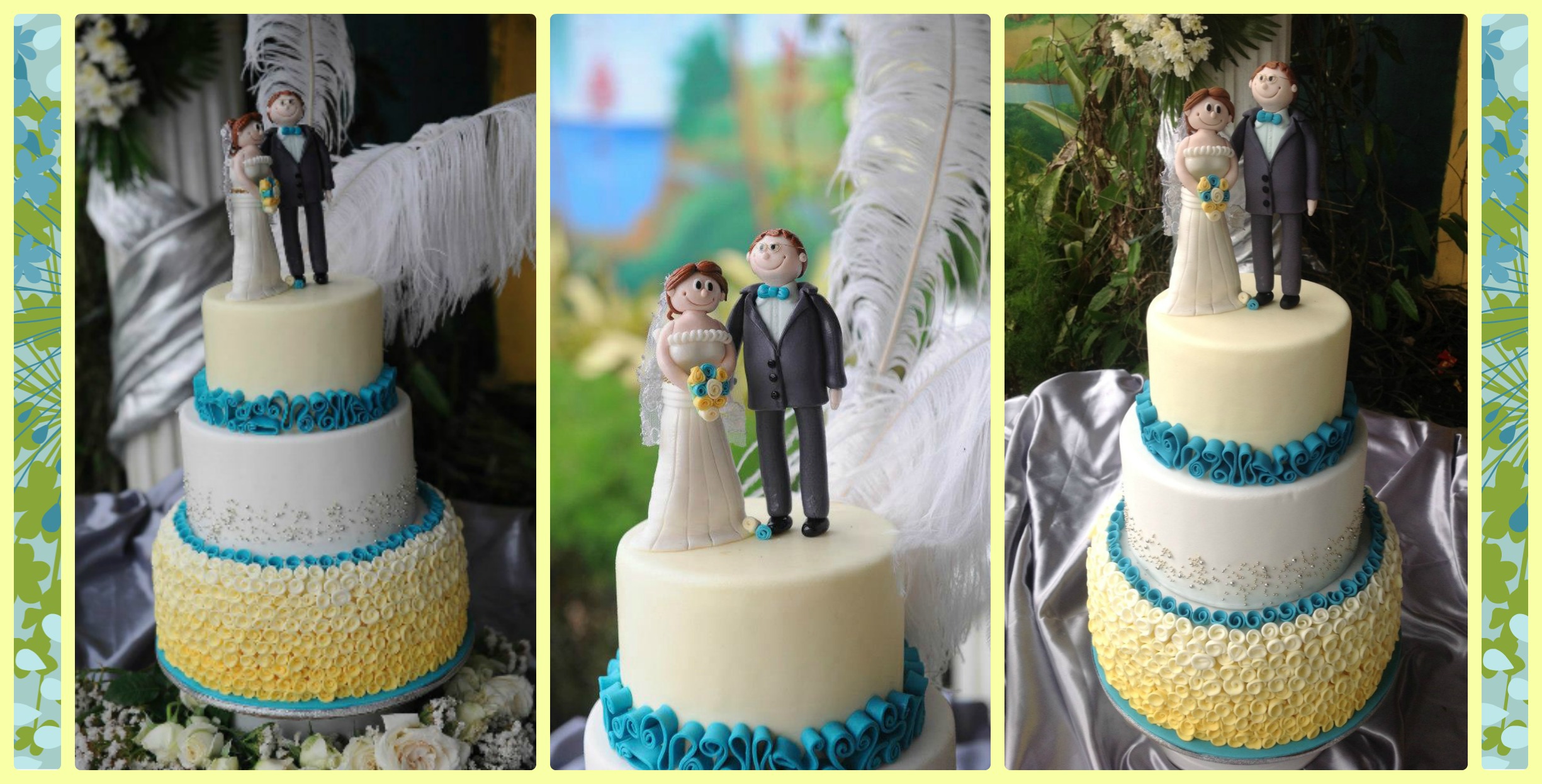 13 Yellow Turquoise And Brown Wedding Cakes Photo - Yellow and ...