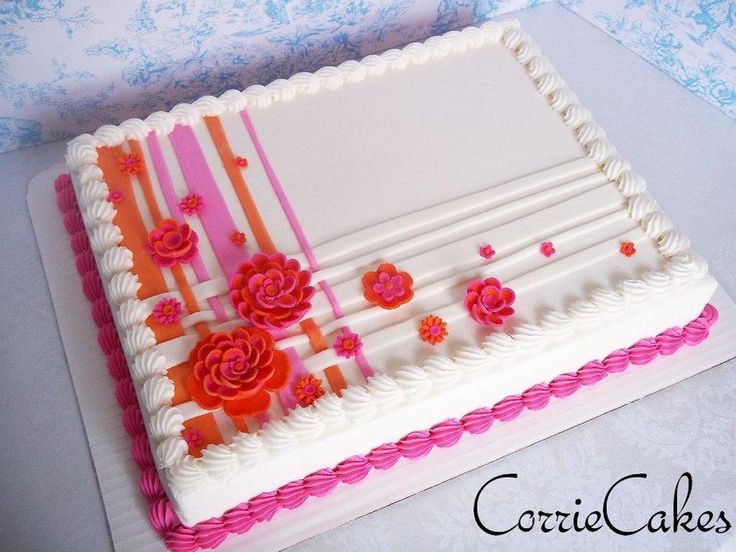 9 Photos of Pink Orange Sheet Cakes