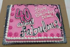 40th Birthday Sheet Cakes