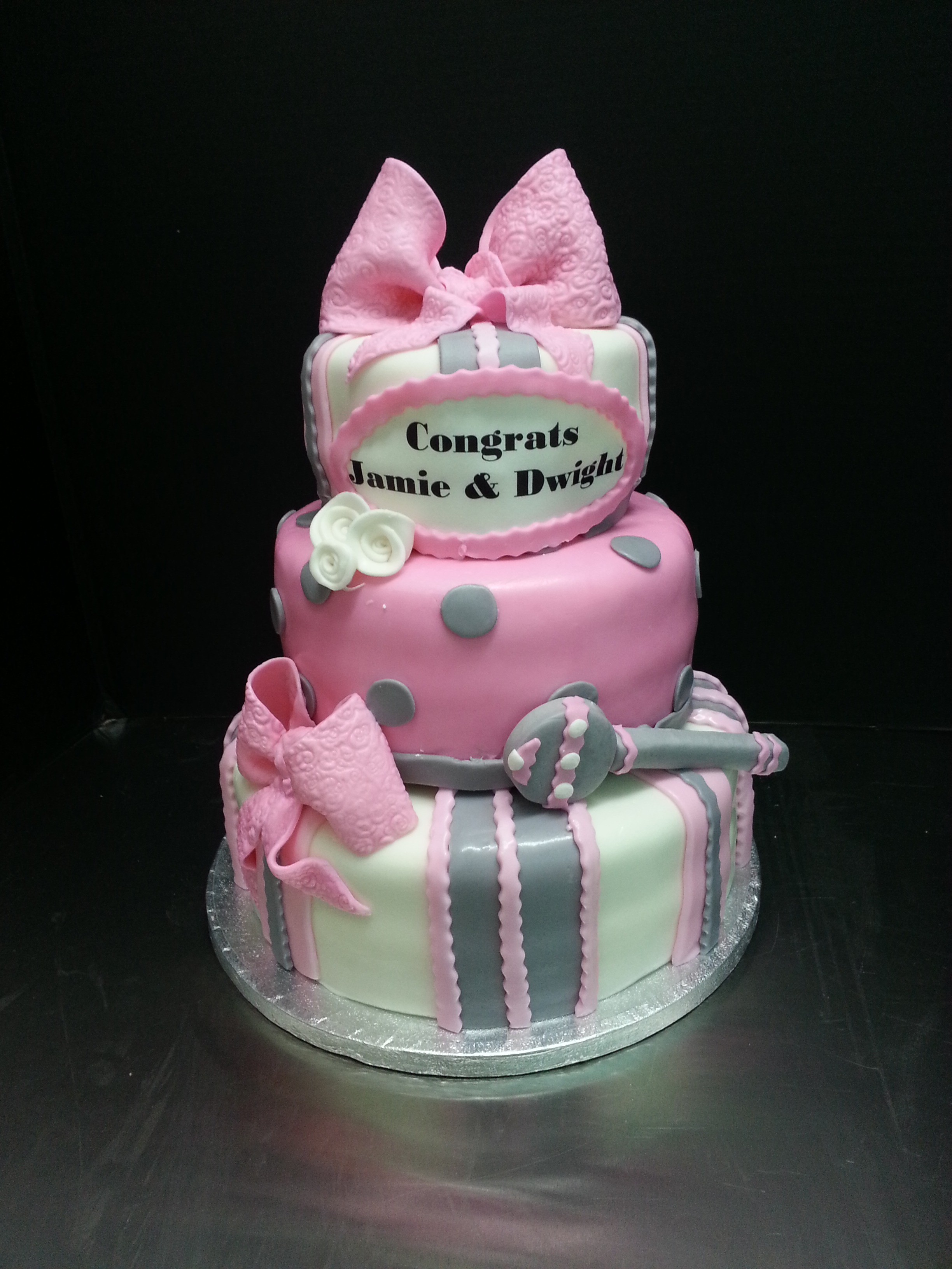 Baby Shower Cake Pink Bow