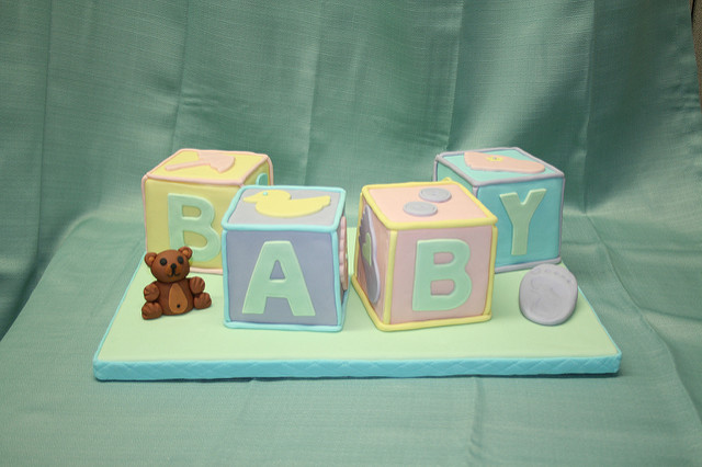 Baby Shower Cakes with Blocks