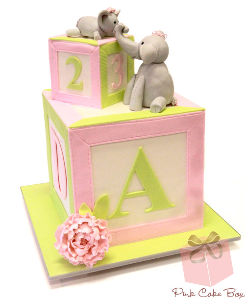 Baby Shower Cakes with Blocks