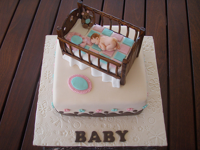 Baby Shower Crib Cake