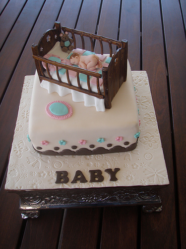 Baby Shower Crib Cake