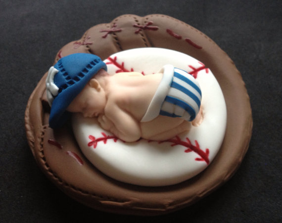 Baseball Baby Boy Fondant Cake Topper