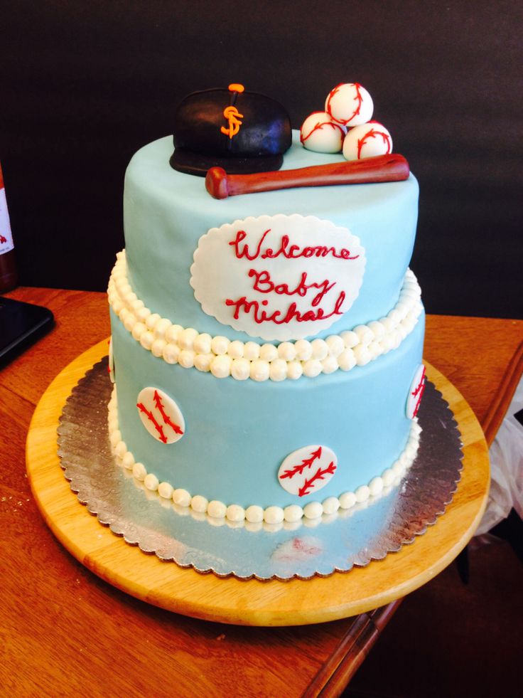 Baseball Theme Baby Shower Cake