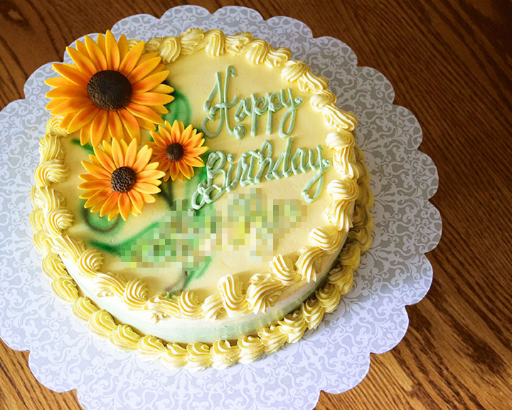 Birthday Cakes with Sunflowers