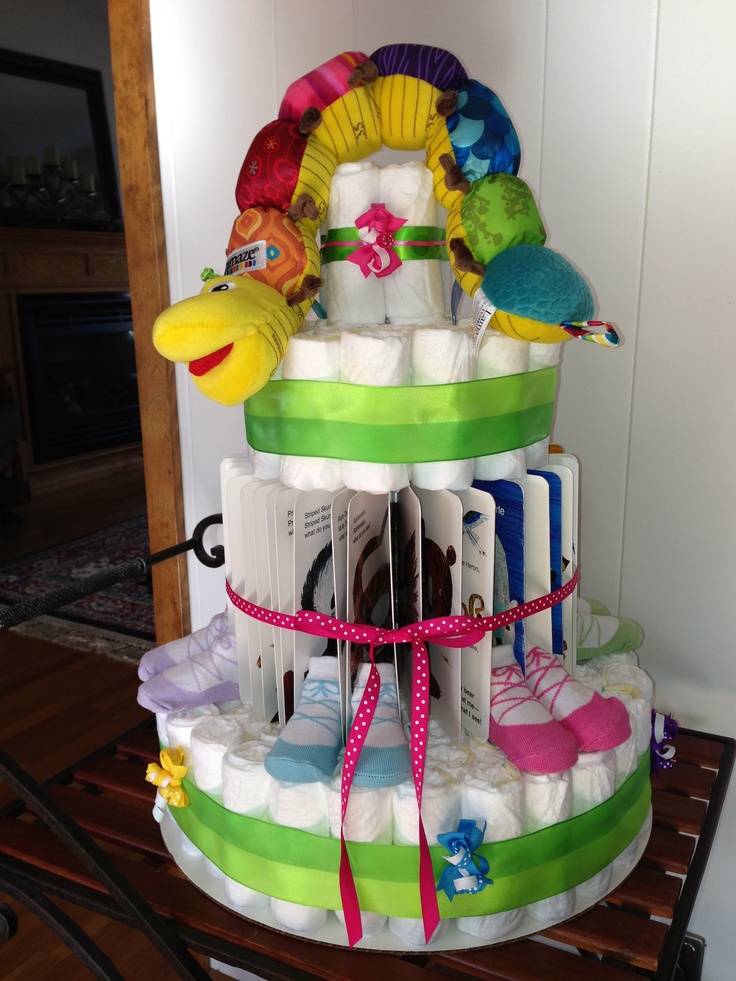 10 Photos of Book Theme Baby Shower Diaper Cakes