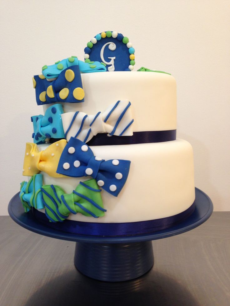 Bow Tie Baby Shower Cake