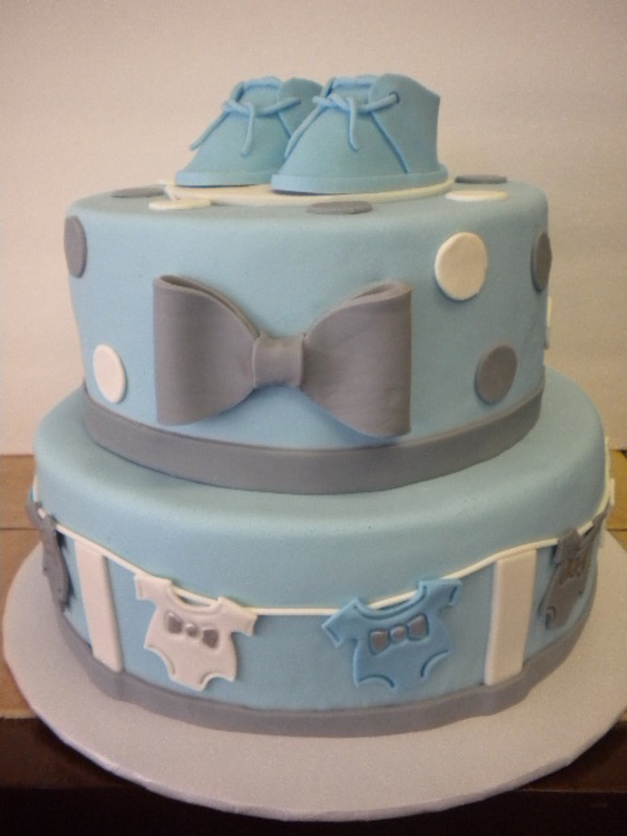 Bow Tie Baby Shower Cake