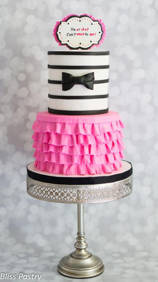 Bow Tie or Tutu Gender Reveal Cake