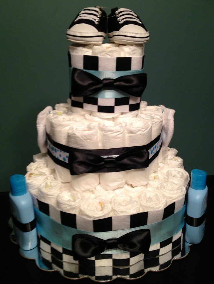 11 Photos of Black Bow Baby Shower Cakes