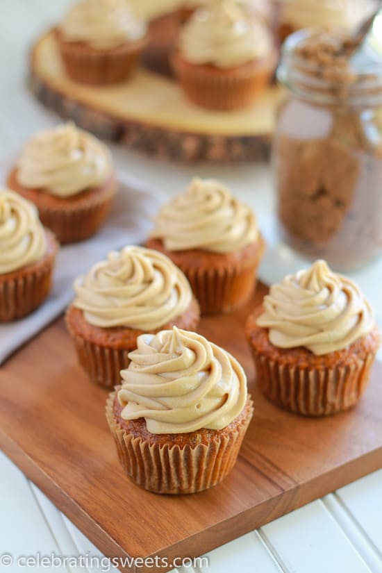 Brown Sugar Carrot Cake Cupcakes with Frosting